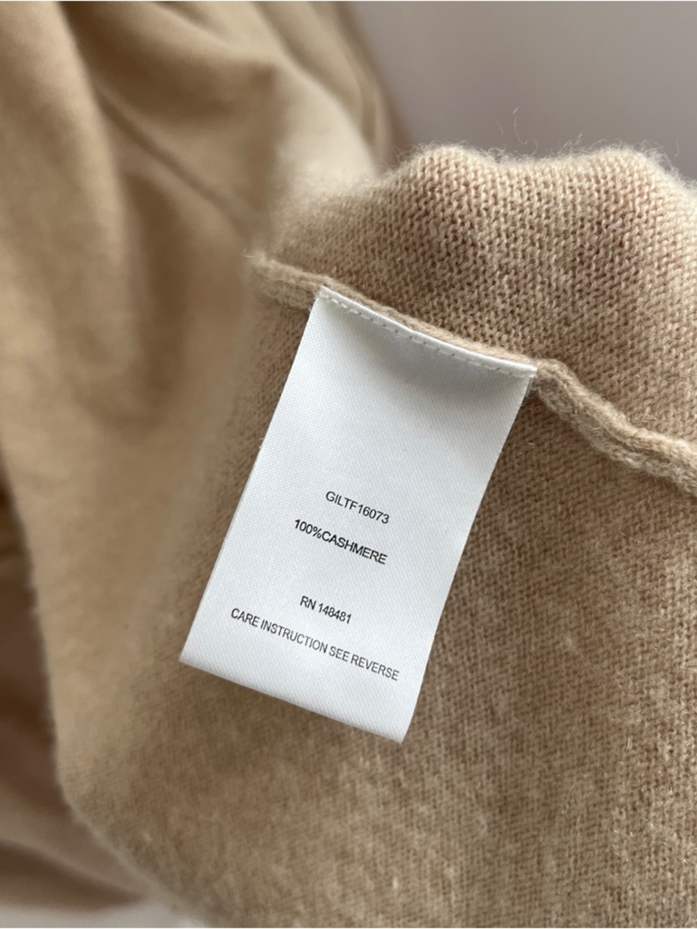 100% Cashmere Cardigan long sleeve light tan beige like new open front small - Picture 4 of 5